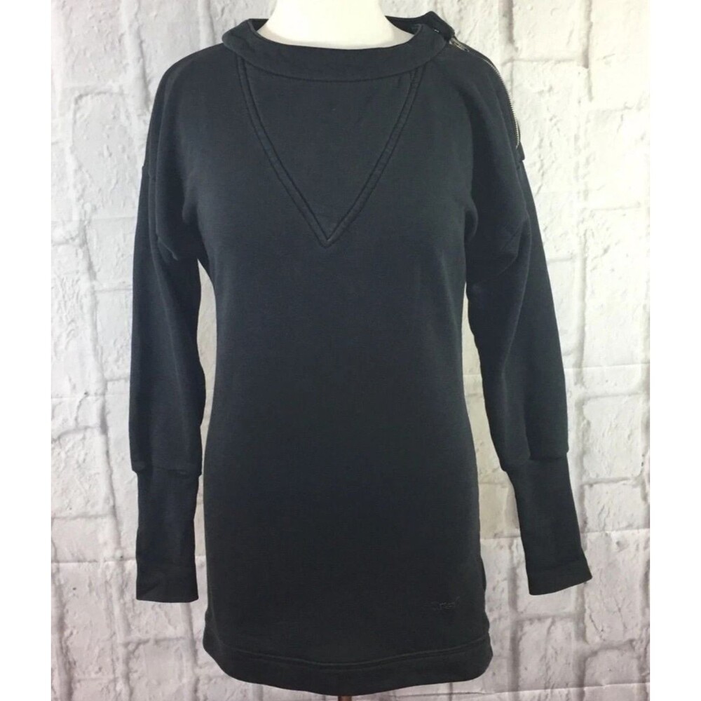 Diesel Women's Sweatshirt with Shoulder Zipper Black Size XXS